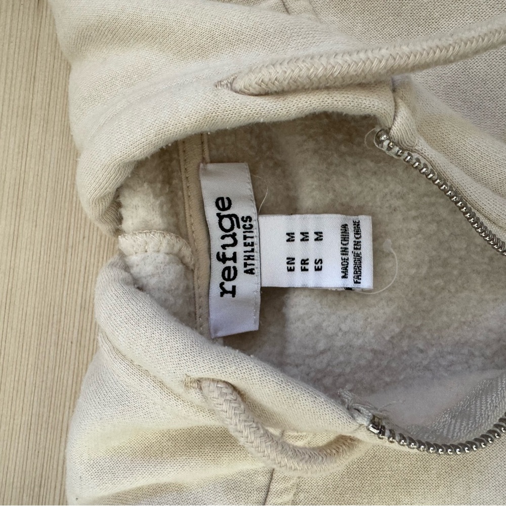 Refuge Athletics Cream crop Hoodie
